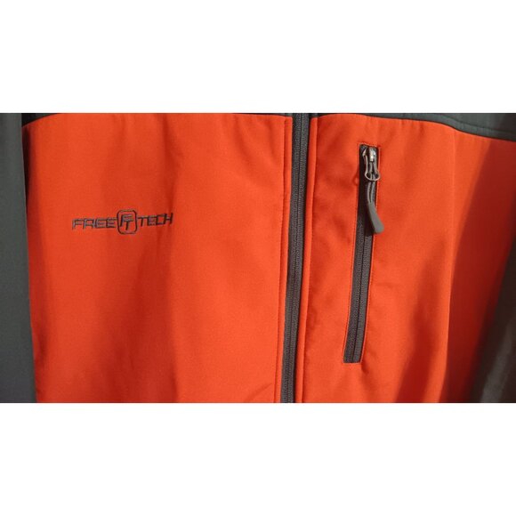 Free Tech 2XL Grey Rust Outdoor Softshell Zip Casual Business Logo Zip Jacket - Picture 2 of 6